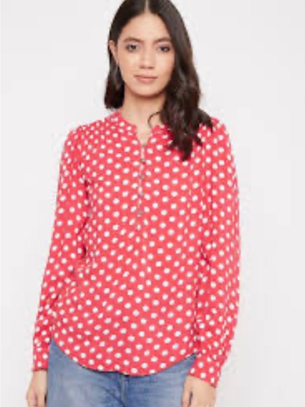 Red & white  Polkadot Blouse